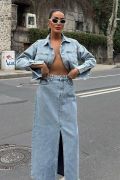 Veronika Yırtmaçlı Denim Takım 9913 resmi